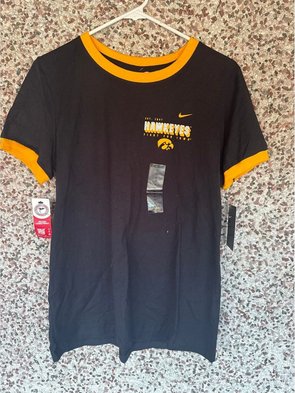 Nike Iowa Hawkeyes Ringer Tee Women's M NWT Black Gold DC3859-010